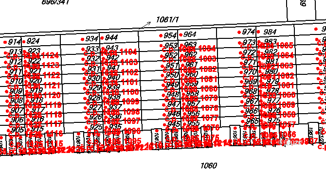 Klokoty 1089, Tábor na parcele st. 949 v KÚ Klokoty, Katastrální mapa