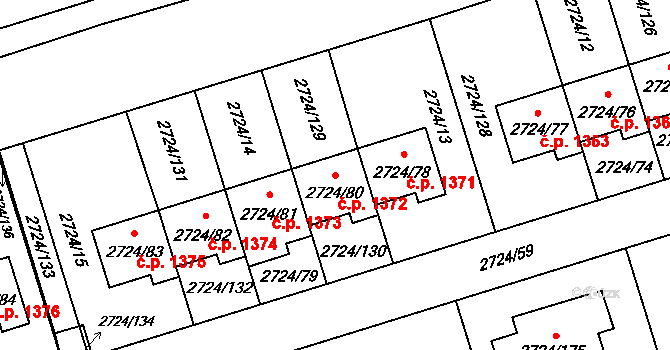 Kylešovice 1372, Opava na parcele st. 2724/80 v KÚ Kylešovice, Katastrální mapa