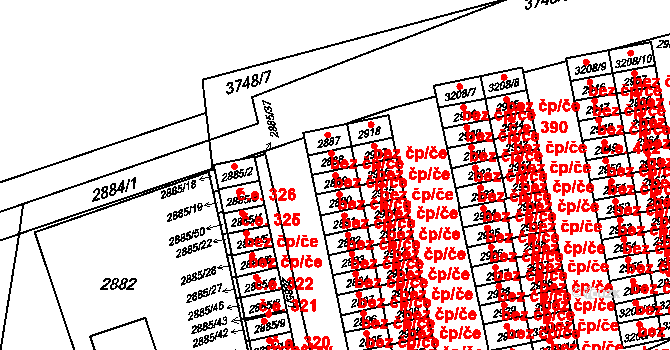 Orlová 38234611 na parcele st. 2889 v KÚ Horní Lutyně, Katastrální mapa