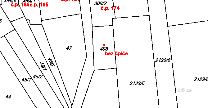 Lipov 38920611 na parcele st. 498 v KÚ Lipov, Katastrální mapa