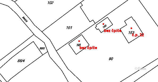 Brnířov 39212611 na parcele st. 165 v KÚ Brnířov, Katastrální mapa
