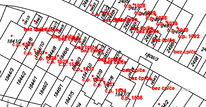 Brno 39481611 na parcele st. 1847/13 v KÚ Husovice, Katastrální mapa