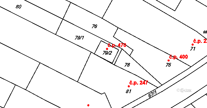 Spytihněv 470 na parcele st. 79/2 v KÚ Spytihněv, Katastrální mapa