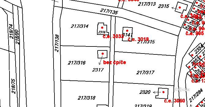 Sezimovo Ústí 40924611 na parcele st. 2317 v KÚ Sezimovo Ústí, Katastrální mapa