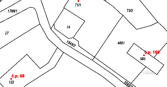 Holešov 41016611 na parcele st. 71/4 v KÚ Dobrotice, Katastrální mapa
