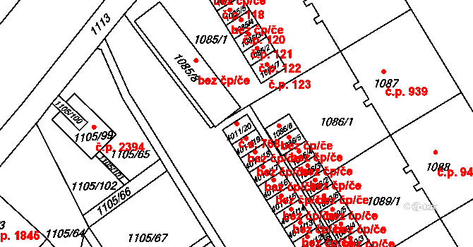 Mizerov 803, Karviná na parcele st. 4011/20 v KÚ Karviná-město, Katastrální mapa