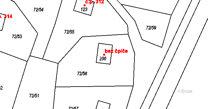 Benešov nad Černou 41731611 na parcele st. 200 v KÚ Klení, Katastrální mapa