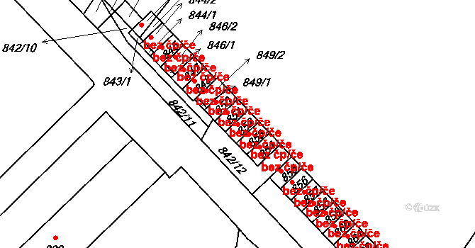 Komárov 43267611 na parcele st. 852 v KÚ Komárov u Hořovic, Katastrální mapa