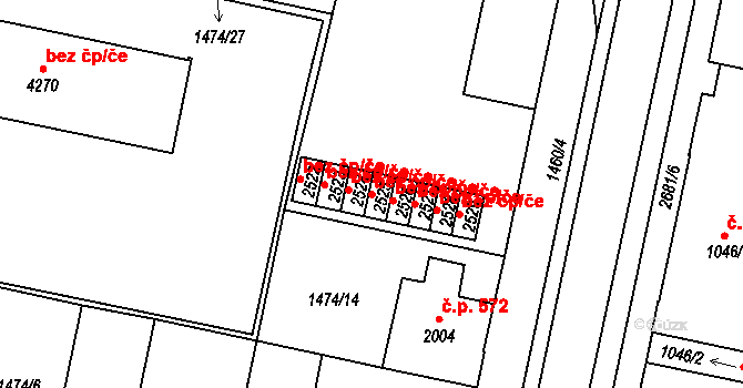 Chrudim 43736611 na parcele st. 2525 v KÚ Chrudim, Katastrální mapa