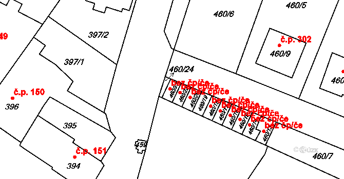 Opava 43785611 na parcele st. 460/23 v KÚ Malé Hoštice, Katastrální mapa