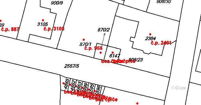 Jablonec nad Nisou 44222611 na parcele st. 870/2 v KÚ Jablonec nad Nisou, Katastrální mapa