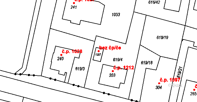 Kyjov 44575611 na parcele st. 1237 v KÚ Nětčice u Kyjova, Katastrální mapa