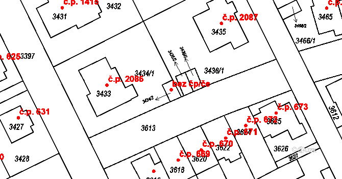 Praha 46846611 na parcele st. 3434/2 v KÚ Záběhlice, Katastrální mapa