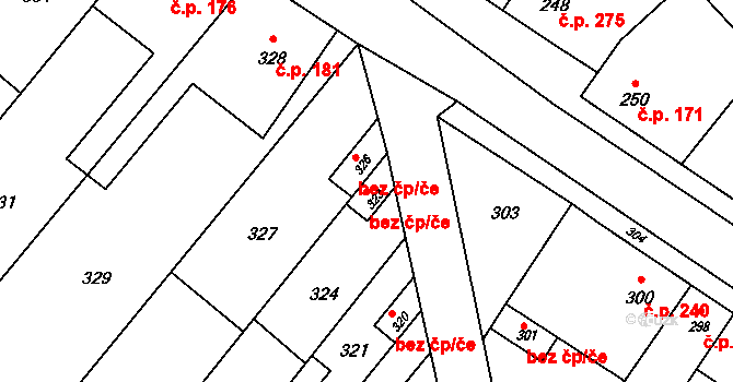 Křelov-Břuchotín 47358611 na parcele st. 323 v KÚ Křelov, Katastrální mapa