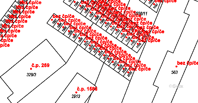 Opava 47691611 na parcele st. 2024 v KÚ Kateřinky u Opavy, Katastrální mapa