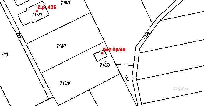 Ostrava 47830611 na parcele st. 718/8 v KÚ Hošťálkovice, Katastrální mapa