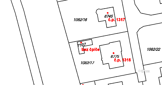 Chrudim 49065611 na parcele st. 7107 v KÚ Chrudim, Katastrální mapa