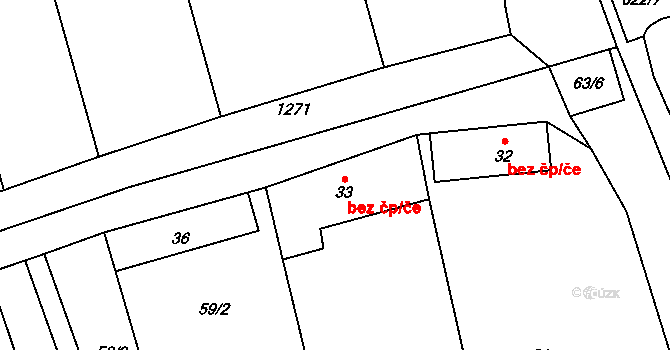 Hoštice-Heroltice 50181611 na parcele st. 33 v KÚ Heroltice, Katastrální mapa