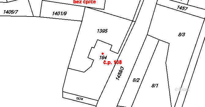 Dolní Boříkovice 138, Králíky na parcele st. 194 v KÚ Dolní Boříkovice, Katastrální mapa