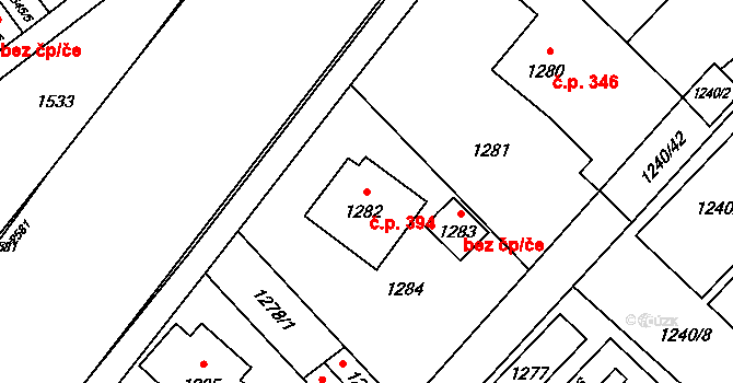 Česká Ves 394 na parcele st. 1282 v KÚ Česká Ves, Katastrální mapa