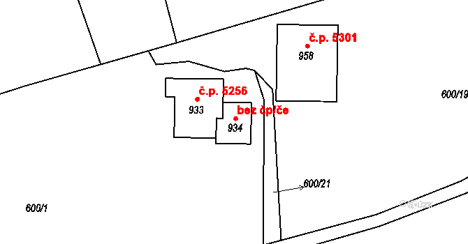 Jablonec nad Nisou 78023611 na parcele st. 934 v KÚ Kokonín, Katastrální mapa