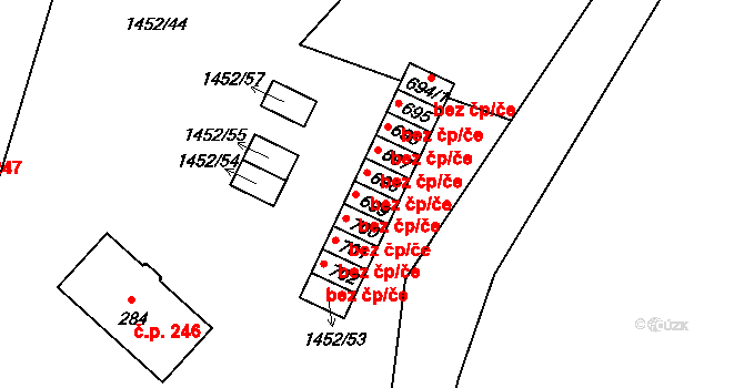 Jistebnice 95577611 na parcele st. 699 v KÚ Jistebnice, Katastrální mapa