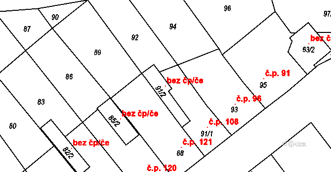 Proboštov 96992611 na parcele st. 91/2 v KÚ Proboštov u Teplic, Katastrální mapa