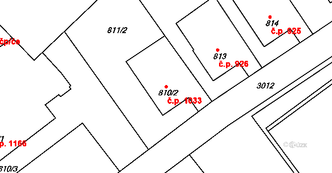 Rychnov nad Kněžnou 1033 na parcele st. 810/2 v KÚ Rychnov nad Kněžnou, Katastrální mapa