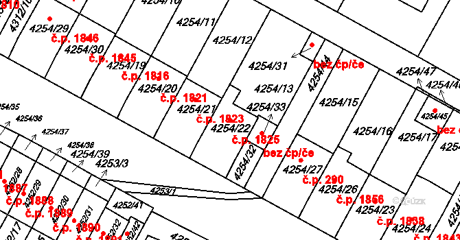 Boskovice 1825 na parcele st. 4254/22 v KÚ Boskovice, Katastrální mapa