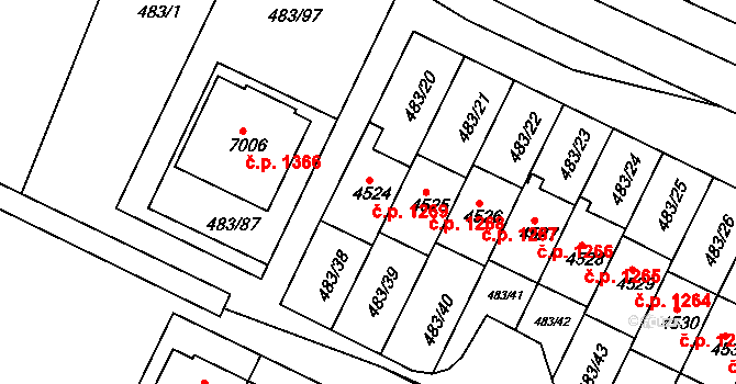 Horka-Domky 1269, Třebíč na parcele st. 4524 v KÚ Třebíč, Katastrální mapa