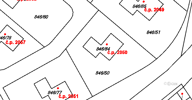 Černošice 2050 na parcele st. 846/84 v KÚ Černošice, Katastrální mapa