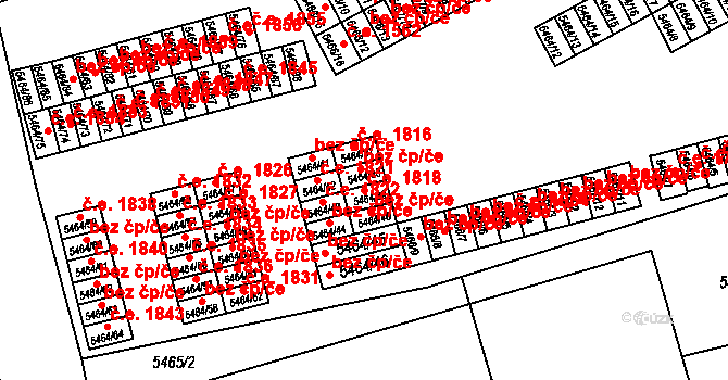 Česká Lípa 1818 na parcele st. 5464/39 v KÚ Česká Lípa, Katastrální mapa