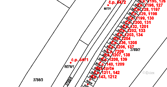 Zlín 5471 na parcele st. 6076/1 v KÚ Zlín, Katastrální mapa