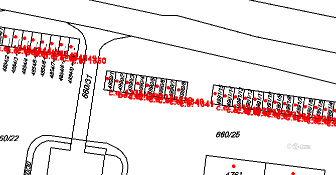 Zlín 1340 na parcele st. 4990/7 v KÚ Zlín, Katastrální mapa