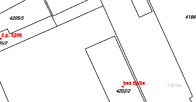 Teplice 39136612 na parcele st. 4202/2 v KÚ Teplice, Katastrální mapa