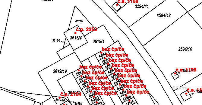 Brno 39466612 na parcele st. 5054 v KÚ Řečkovice, Katastrální mapa