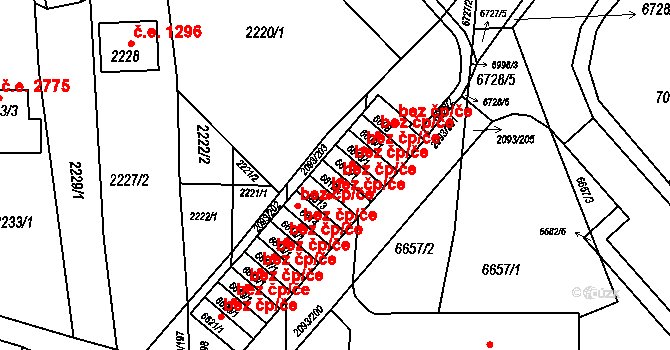 Brno 39501612 na parcele st. 6612/1 v KÚ Bystrc, Katastrální mapa