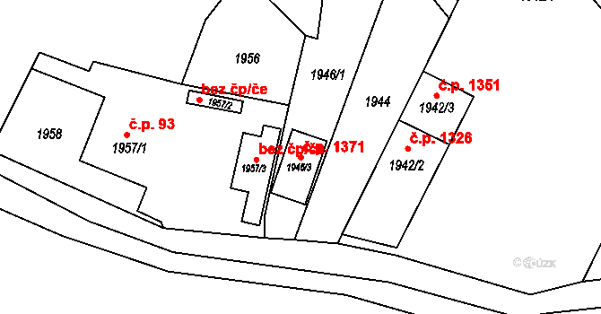 Rýmařov 1371 na parcele st. 1946/3 v KÚ Rýmařov, Katastrální mapa