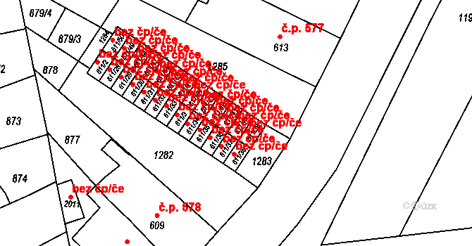 Pardubice 40420612 na parcele st. 611/40 v KÚ Svítkov, Katastrální mapa