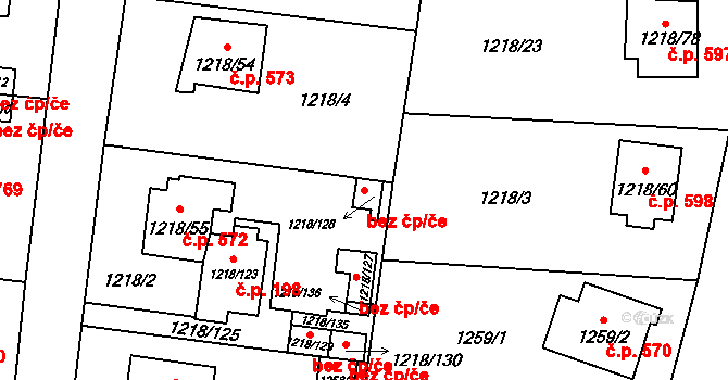 Doksy 42723612 na parcele st. 1218/128 v KÚ Doksy u Máchova jezera, Katastrální mapa