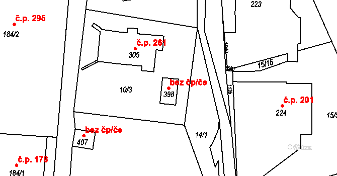 Špindlerův Mlýn 44951612 na parcele st. 398 v KÚ Špindlerův Mlýn, Katastrální mapa