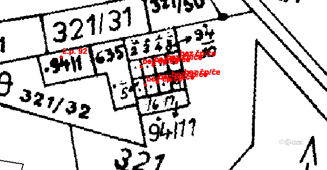 Ohníč 45130612 na parcele st. 94/7 v KÚ Křemýž, Katastrální mapa