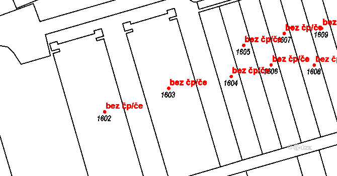 Smečno 45344612 na parcele st. 1603 v KÚ Smečno, Katastrální mapa