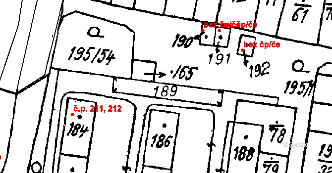 Heřmanova Huť 45761612 na parcele st. 189 v KÚ Vlkýš, Katastrální mapa
