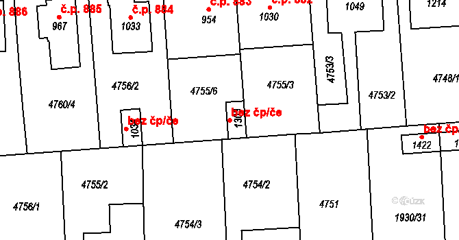 Hrušovany nad Jevišovkou 47462612 na parcele st. 1303 v KÚ Hrušovany nad Jevišovkou, Katastrální mapa