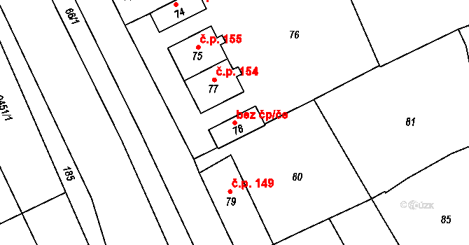 Mořice 48648612 na parcele st. 78 v KÚ Mořice, Katastrální mapa