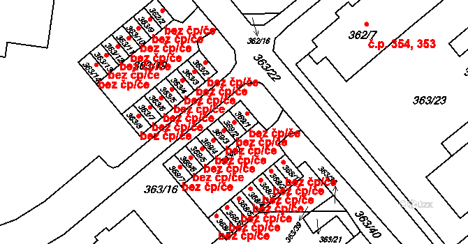 Rousínov 49707612 na parcele st. 369/2 v KÚ Rousínov u Vyškova, Katastrální mapa