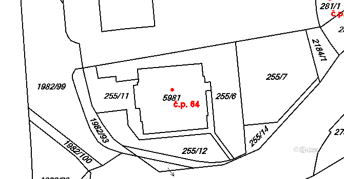 Beroun-Závodí 64, Beroun na parcele st. 5981 v KÚ Beroun, Katastrální mapa