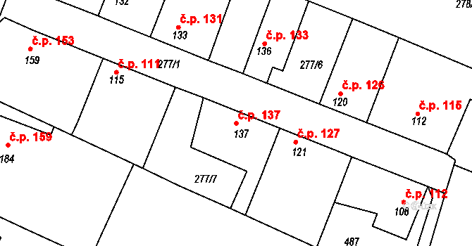 Neratovice 137 na parcele st. 137 v KÚ Neratovice, Katastrální mapa