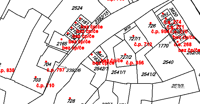 Rosice 91891612 na parcele st. 2647 v KÚ Rosice u Brna, Katastrální mapa